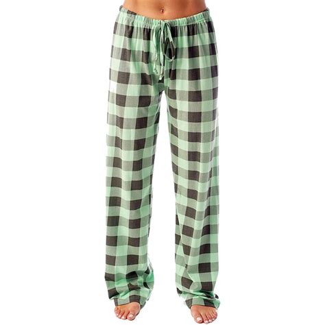 Biziza Buffalo Plaid Flannel Pajama Pants for Women with Pockets Green ...