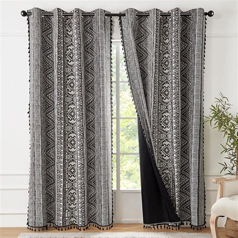 Amazon.com: ColorBird Boho Blackout Curtains Thermal Insulated 63 Inch ...