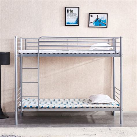 Ansley&HosHo Bunk Bed for Kids 3ft Single Bunk Bed Frame Grey Children ...