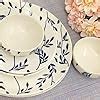 Buy Praahi Lifestyle Ceramic Dinner Set | Handcrafted Blue Leaf Ceramic ...