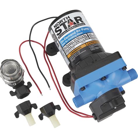 NorthStar 12 Volt On-Demand RV Potable Water Pump, 3.0 GPM, 1/2in. NPS ...