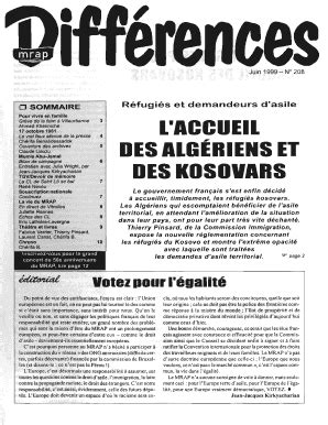 Fillable Online archives mrap L'ACCUEil ES AlG IENS ET DES KOSOVARS ...