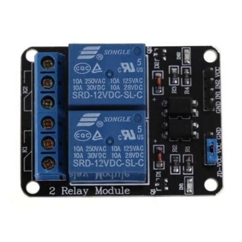 2 channel 12V 10A relay control board module with optocoupler | Robodo