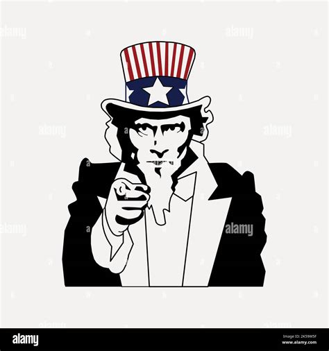 Uncle Sam Hat Black And White Clipart