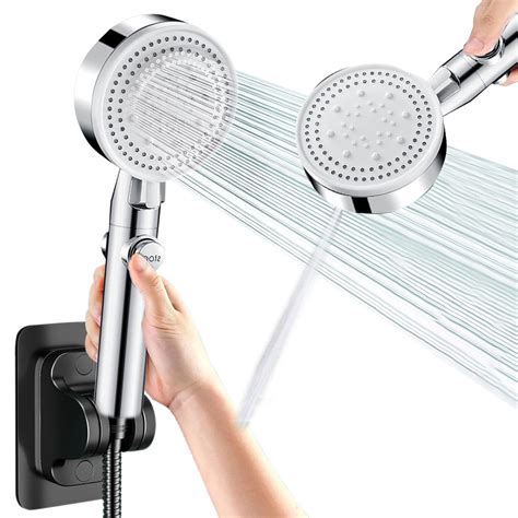 Gspmoly Shower Head, 6 Unctions One Click Waterstop Spray Function High ...