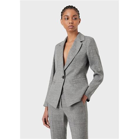 EMPORIO ARMANI Linen Blazer Womens | SportsDirect.com USA