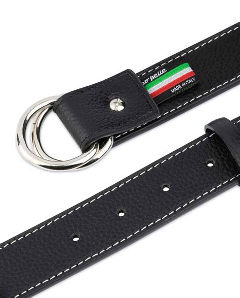 Buy Mens D Ring Belt - Black Leather - LeatherBeltsOnline.com