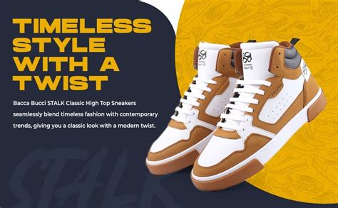 Buy Bacca Bucci Stalk Classic High Top Streetwear Sneakers Casual Shoes ...