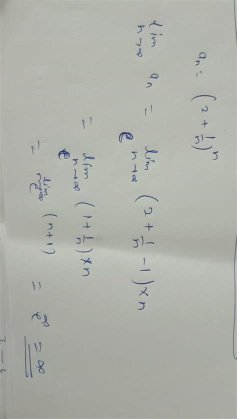 Limit (2+1/n)^n as n- infinity