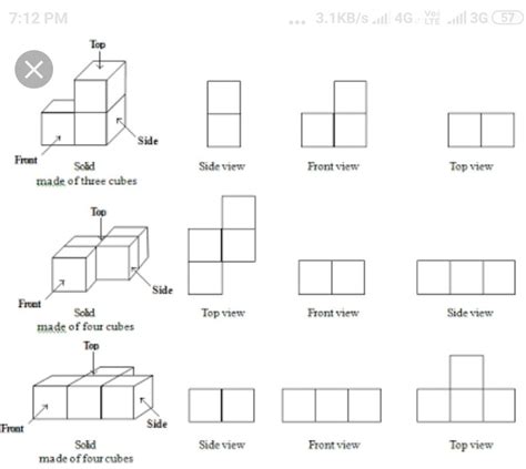 (d) Draw the solid represented by the views given below:TopFrontSide ...