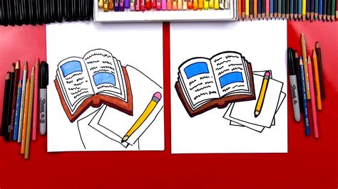 How To Draw A Book And Pencil - Art For Kids Hub — Free Drawing Lessons ...
