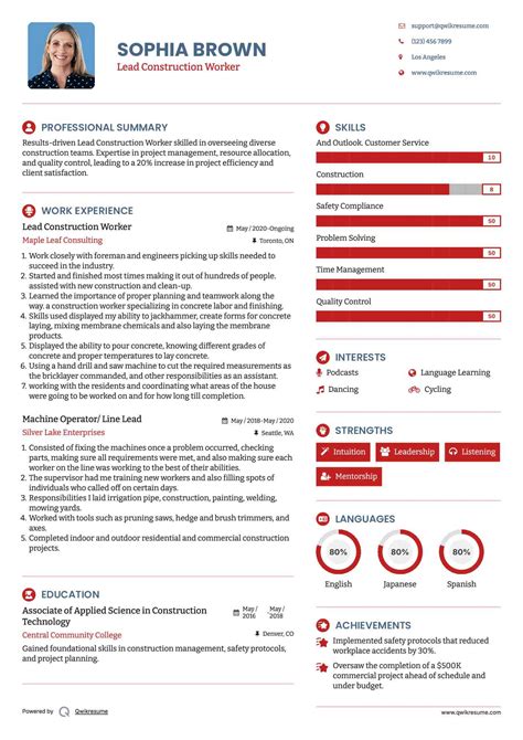 10+ Construction Worker Resume Samples & Templates for 2025