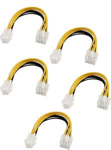LipiWorld (Pack Of 5) 4 Pin Male to 8 Pin Female EPS Power Cable CPU ...