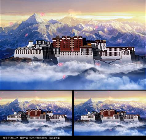 西藏布达拉宫动态视频大屏幕素材_红动网