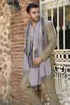 Buy Grey Embroidered Handwoven Cashmere Fine Wool Aari Work Stole For ...