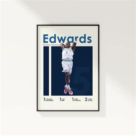 Anthony Edwards Poster, Basketball Poster, NBA Poster, Sports Poster ...