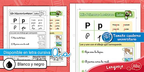 Mis Primeras Lecturas | Letra P | Versión Cursiva