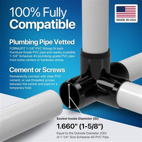 FORMUFIT 1-1/4” 4-Way Tee Furniture Grade PVC India | Ubuy