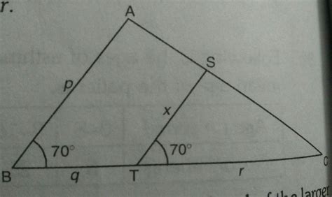 In the given figure, express x in terms of p, q and r. - Brainly.in