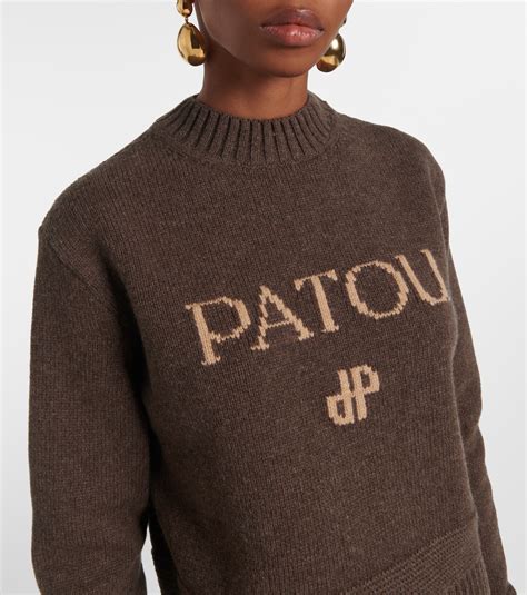 Intarsia wool and cashmere sweater in brown - Patou | Mytheresa
