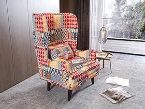 RECTART Wooden Wing Chair | Wingback Chair for Living Room one Seater ...