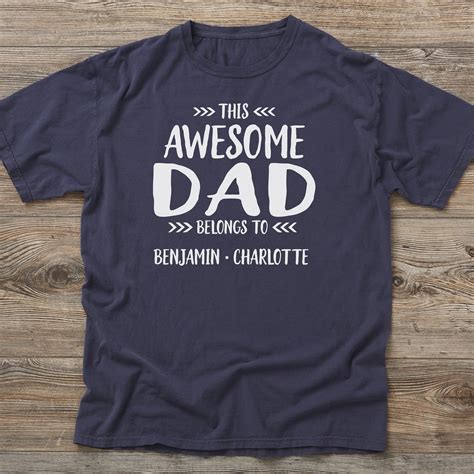 This Awesome Dad Belongs to Personalized Hanes T-shirt, Father's Day ...