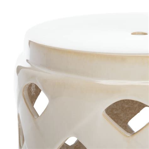 Safavieh 17-in Cream Ceramic Barrel Garden Stool in the Garden Stools ...