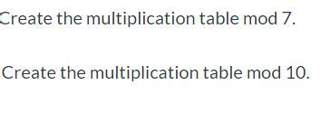 Image result for Mod 7 Multiplication Table
