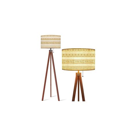 Wood Tripod Floor Lamp set seamless golden border | Ubuy India