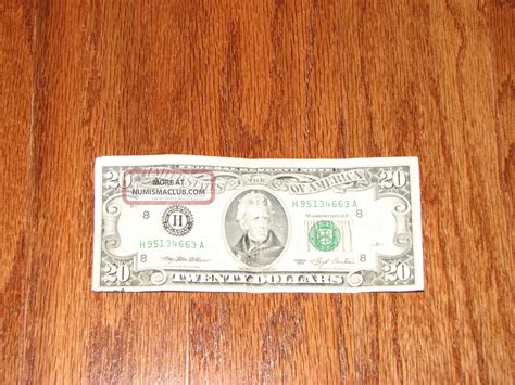 1993 Federal Reserve Twenty 20 Dollar Jackson Note Bill