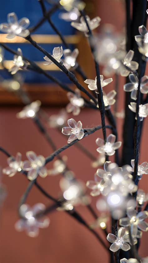 Download wallpaper 1350x2400 flowers, garland, branches, blur iphone 8 ...