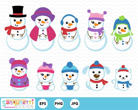 Snowman Family Clip Art