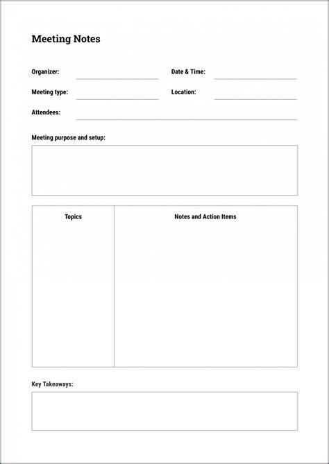 Simple Meeting Notes Template 的图像结果