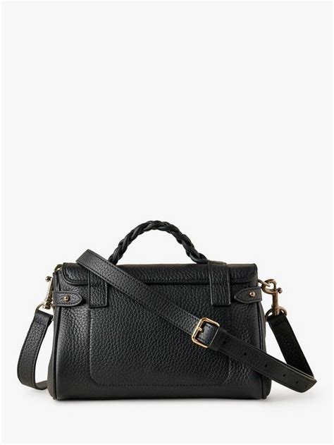 Mulberry Mini Alexa Heavy Grain Leather Cross Body Bag, Black