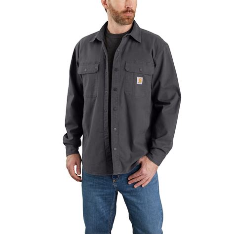Carhartt Men's Gray Canvas Long Sleeve Button-down Shirt (XX-large ...