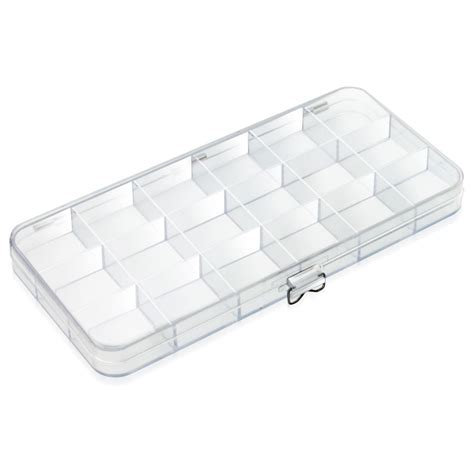 Storage box with 18 compartments, each 33 x 30 x 16 mm, with hinged lid ...