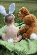 Image result for Cute Easter Poses with Rabbits