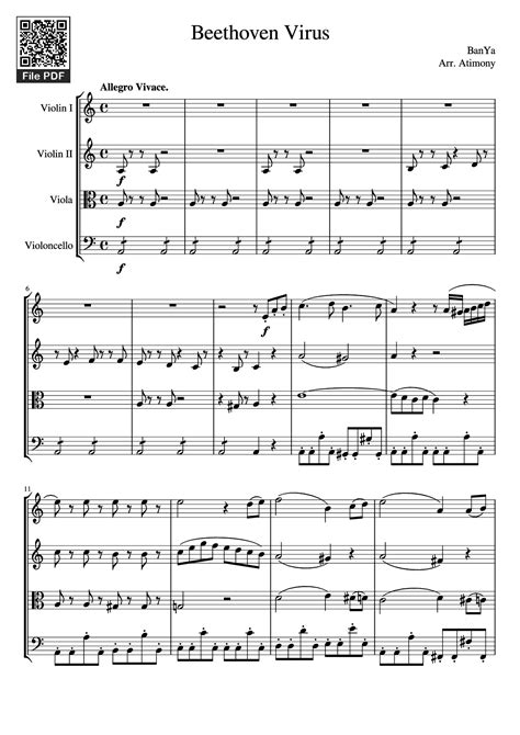 [Sheet] Beethoven Virus Violin PDF lời & hợp âm, nốt nhạc