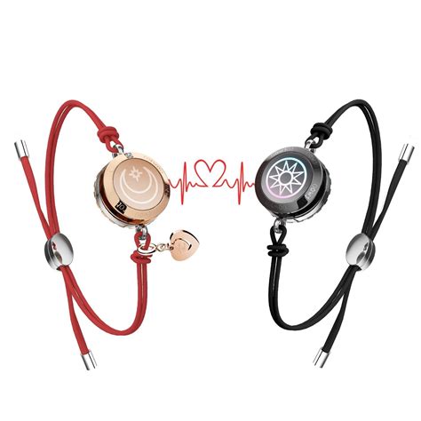 Light up Bracelets for Couples - Black and Red | Couple bracelets, Love ...