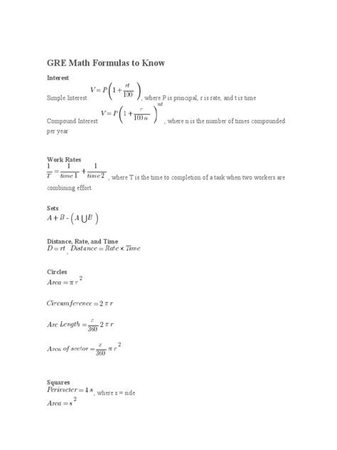 Image result for GRE Math Formulas