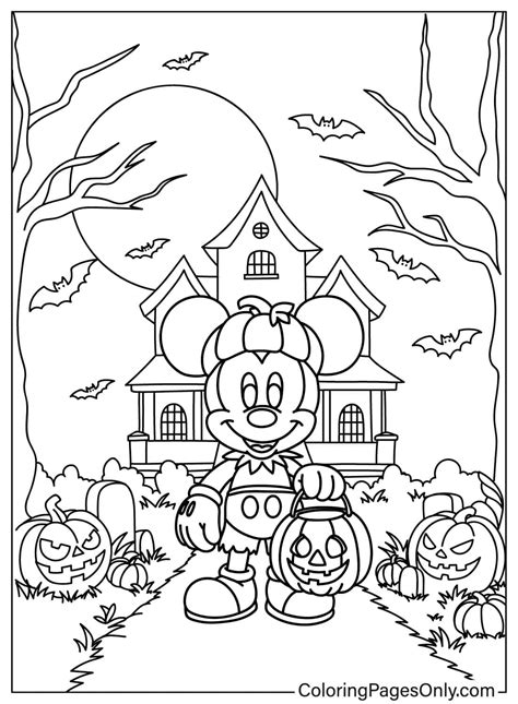 Halloween Coloring Pages Mickey Mouse