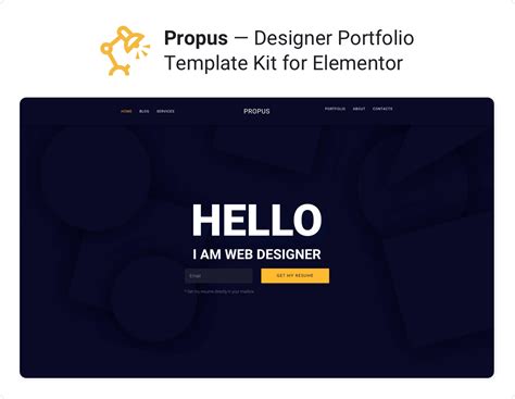 Propus - Web Designer Portfolio Elementor Template Kit