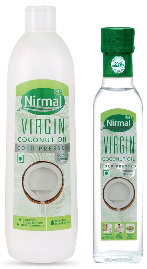 KLF Nirmal Cold Pressed Virgin Coconut Oilm, 500 ml & KLF Nirmal Cold ...
