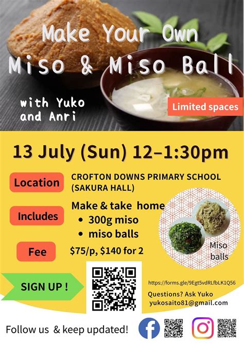 Miso and Miso ball making Workshop Sun 13th July 2025, Crofton Downs ...