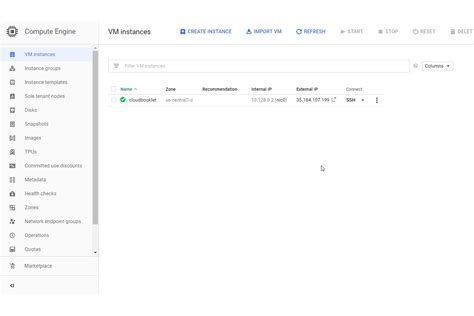 A flowchart of the different states for a Compute Engine instance.