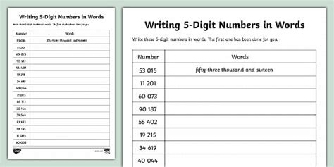 Place Value Writing 5-Digit Numbers in Words Worksheet / Worksheet ...