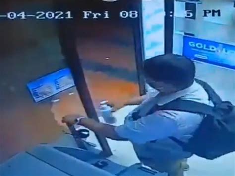 Viral Video Shows Man Stealing Hand Sanitiser From ATM Kiosk