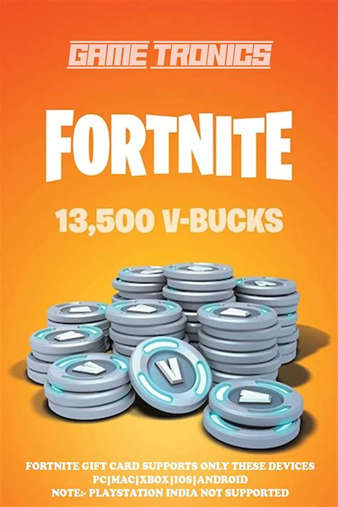 Fortnite 13500 V-Bucks Gift Code Only (No CD/DVD) [video game] : Amazon ...