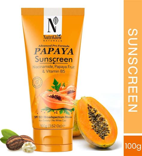 NutriGlow NATURAL'S Advanced Pro Formula Papaya Sunscreen No White Cast ...