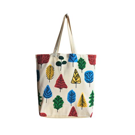 Canvas Tote Bag with Leaf Pattern | Printed Canvas Bags with Zipper ...